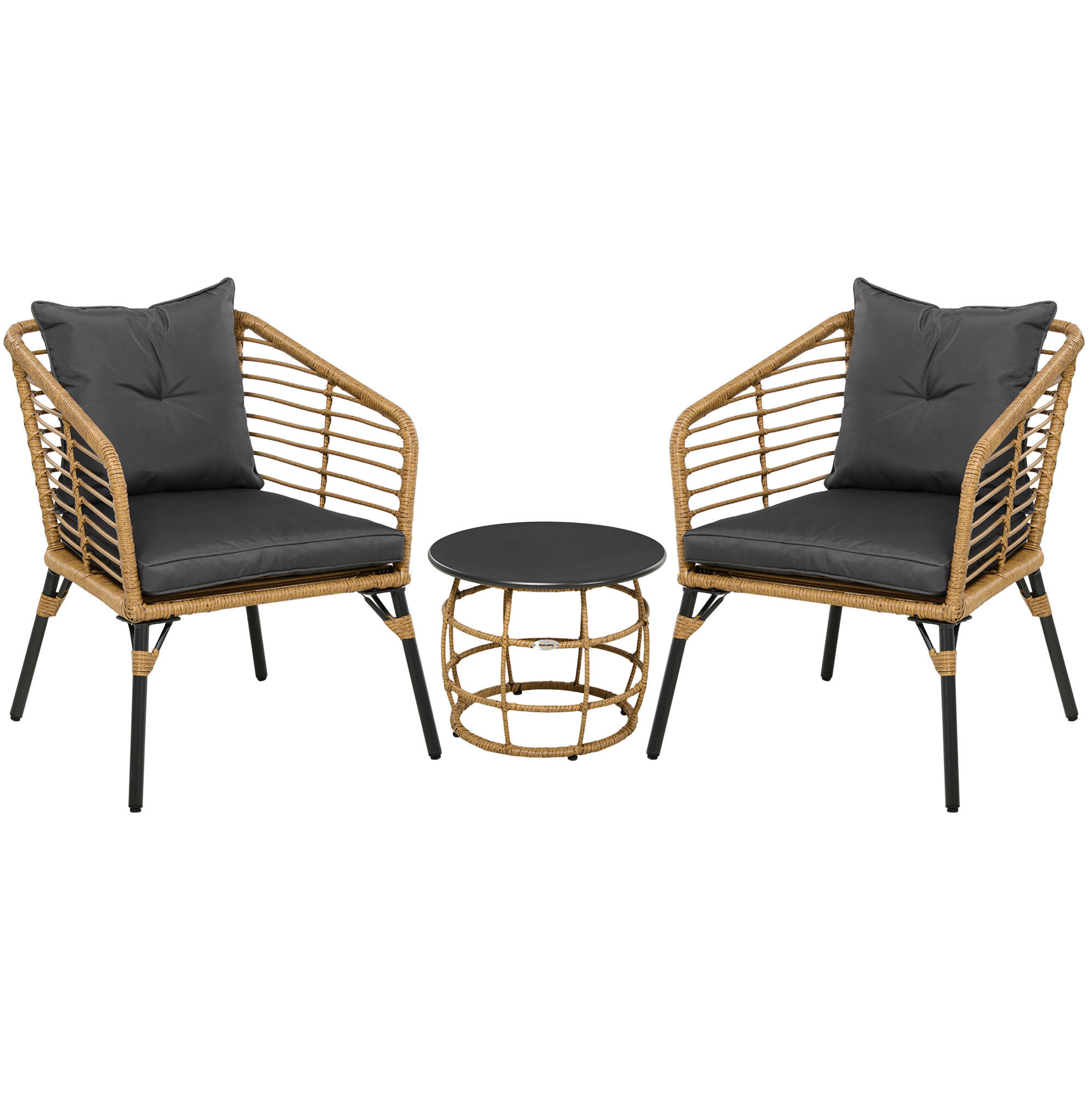 GARTENSET 62/78/65 cm Sand aus Stahl 3er Set - Grau, Metall - OKMYHOME