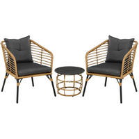 GARTENSET 62/78/65 cm Sand aus Stahl 3er Set - Grau, Metall - OKMYHOME