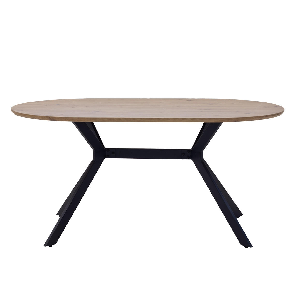 ESSTISCH oval aus Holz 180cm, natürlich - Braun, Metall (180/90/73cm) - Giga Meubel