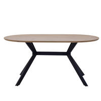 ESSTISCH oval aus Holz 180cm, natürlich - Braun, Metall (180/90/73cm) - Giga Meubel