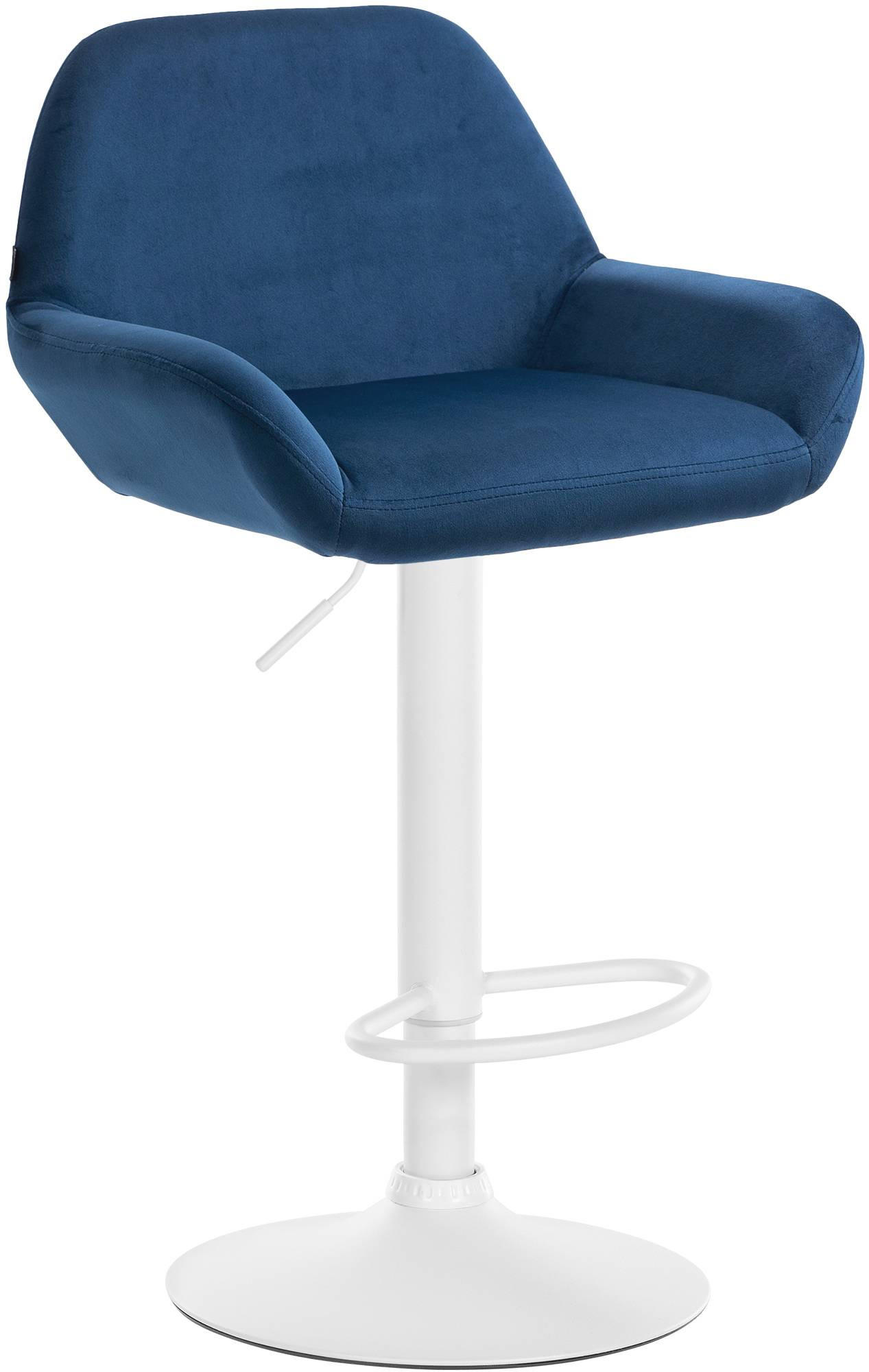 BARHOCKER Samt blau - Blau/Weiß, Textil/Metall (51/89/52cm) - CLP
