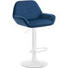 BARHOCKER Samt blau - Blau/Weiß, Textil/Metall (51/89/52cm) - CLP