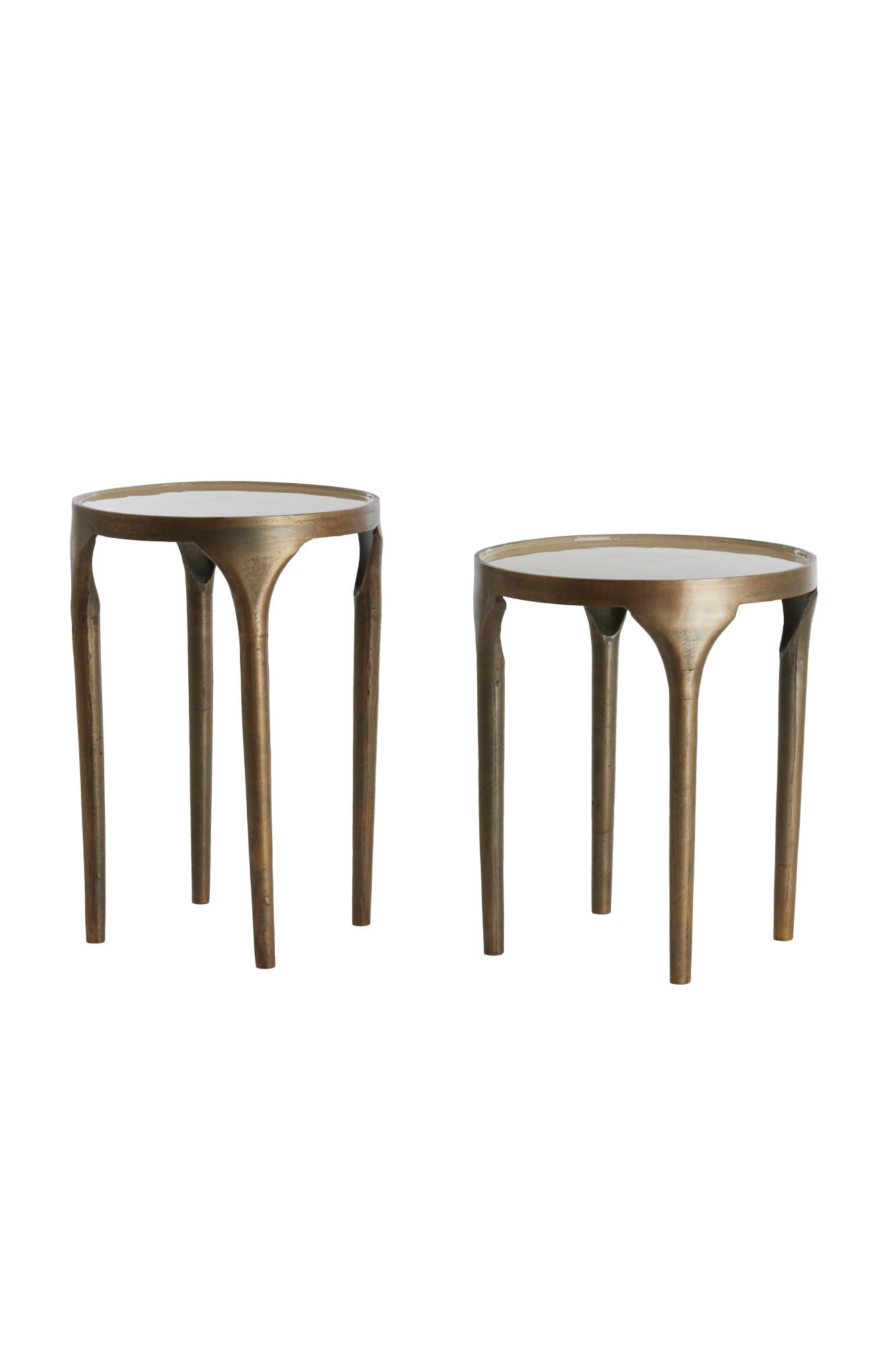 BEISTELLTISCH Lapaz Bronze Ø36/52 cm 2er-Set - Bronzefarben, Metall (36/36/52cm) - Light & Living