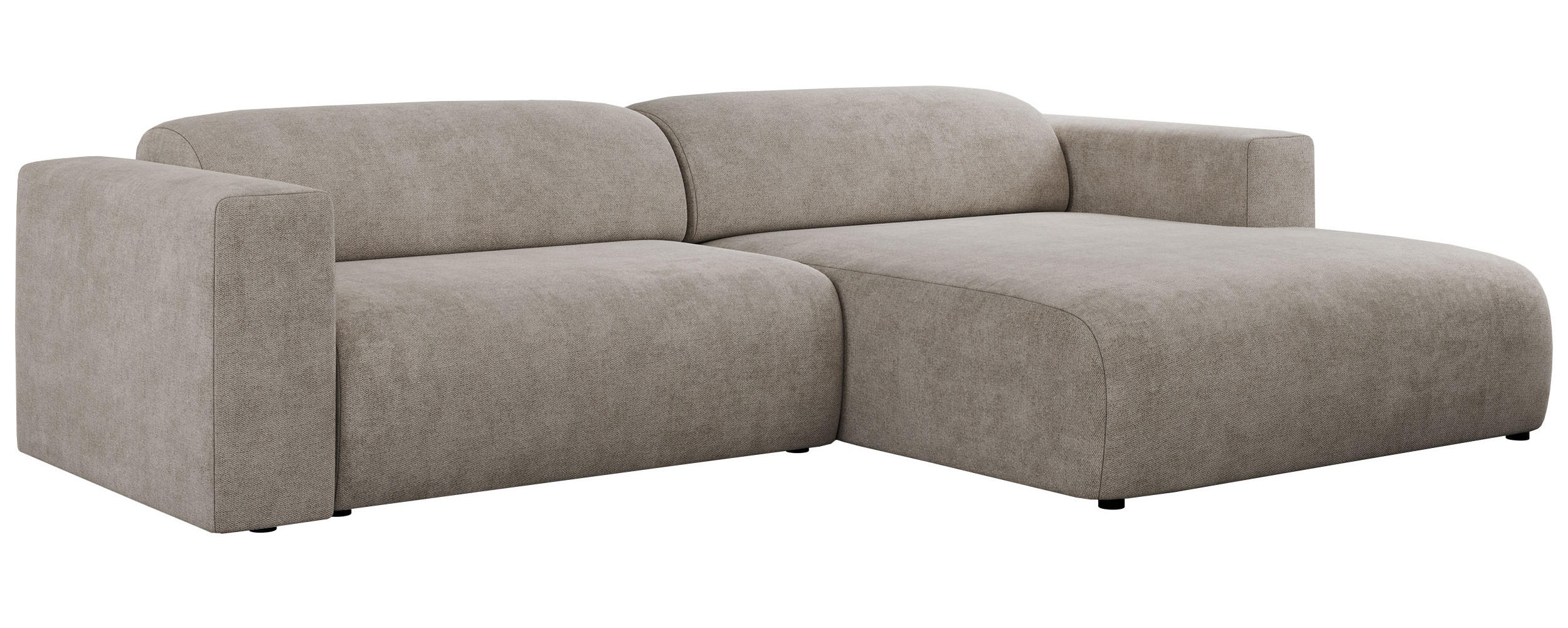 ECKSOFA PASADENA Beige Struktur - Rechts Seite - Beige/Schwarz, Kunststoff/Textil (180/288cm) - MKS