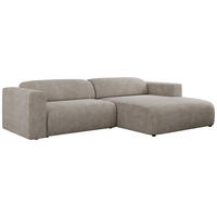 ECKSOFA PASADENA Beige Struktur - Rechts Seite - Beige/Schwarz, Kunststoff/Textil (180/288cm) - MKS