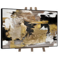 GEMÄLDE Goldene Fragmente II Schattenfugenrahmen Schwarz 120x80 cm - Schwarz, Holz (120/80cm) - YS-art gallery