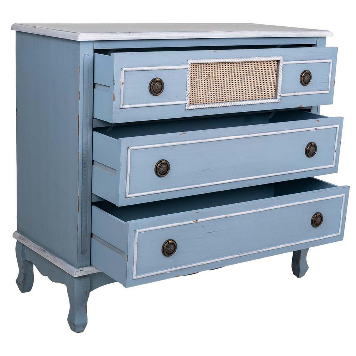 KOMMODE aus Holz 90x38x80 blauem - Blau, Holzwerkstoff (90/80/38cm) - Wanderlust