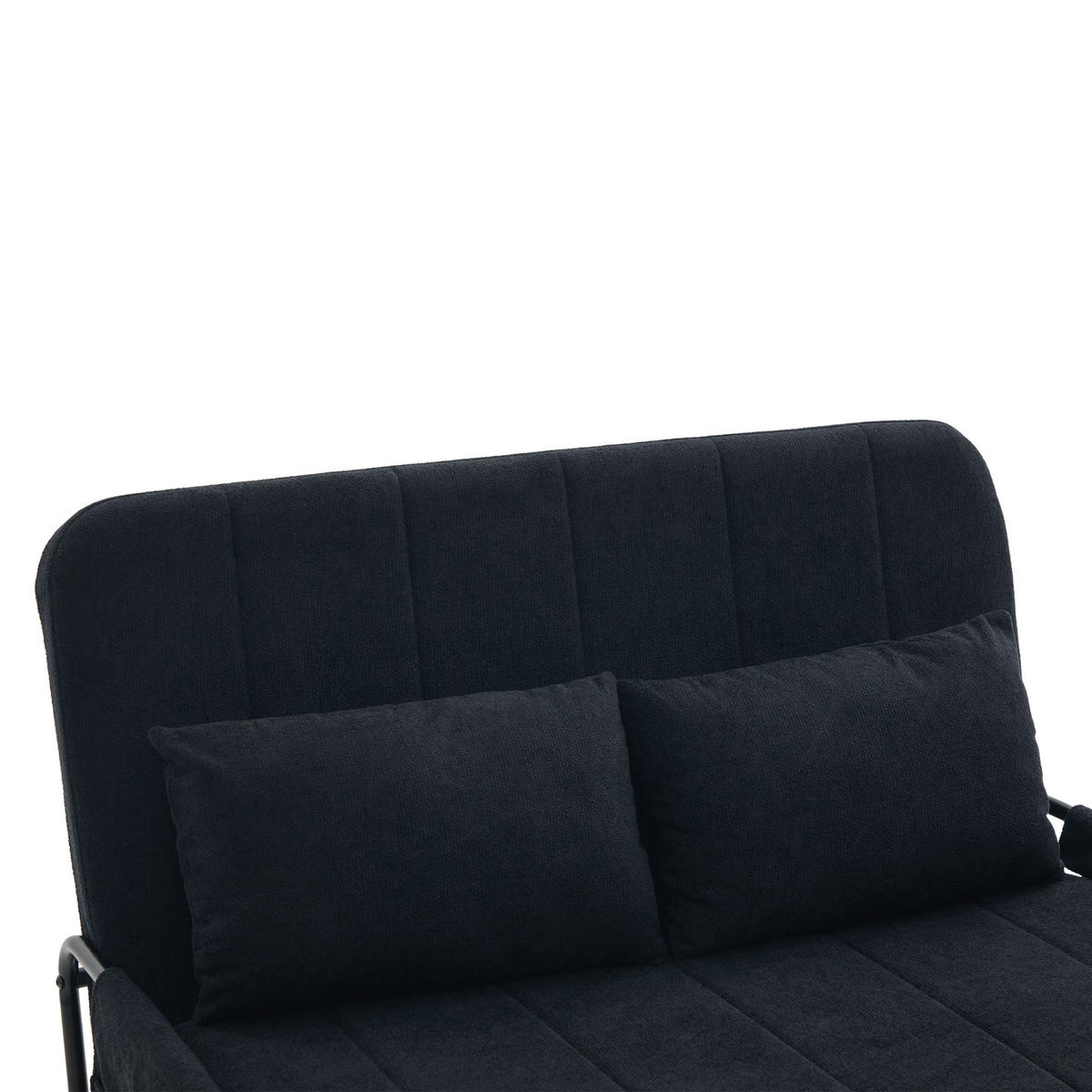 SCHLAFSOFA 2-Sitzer umbaubar mit Metallgestell, DE-42601, Schwarz - Schwarz, Metall (104/92/85cm) - ComfortXL