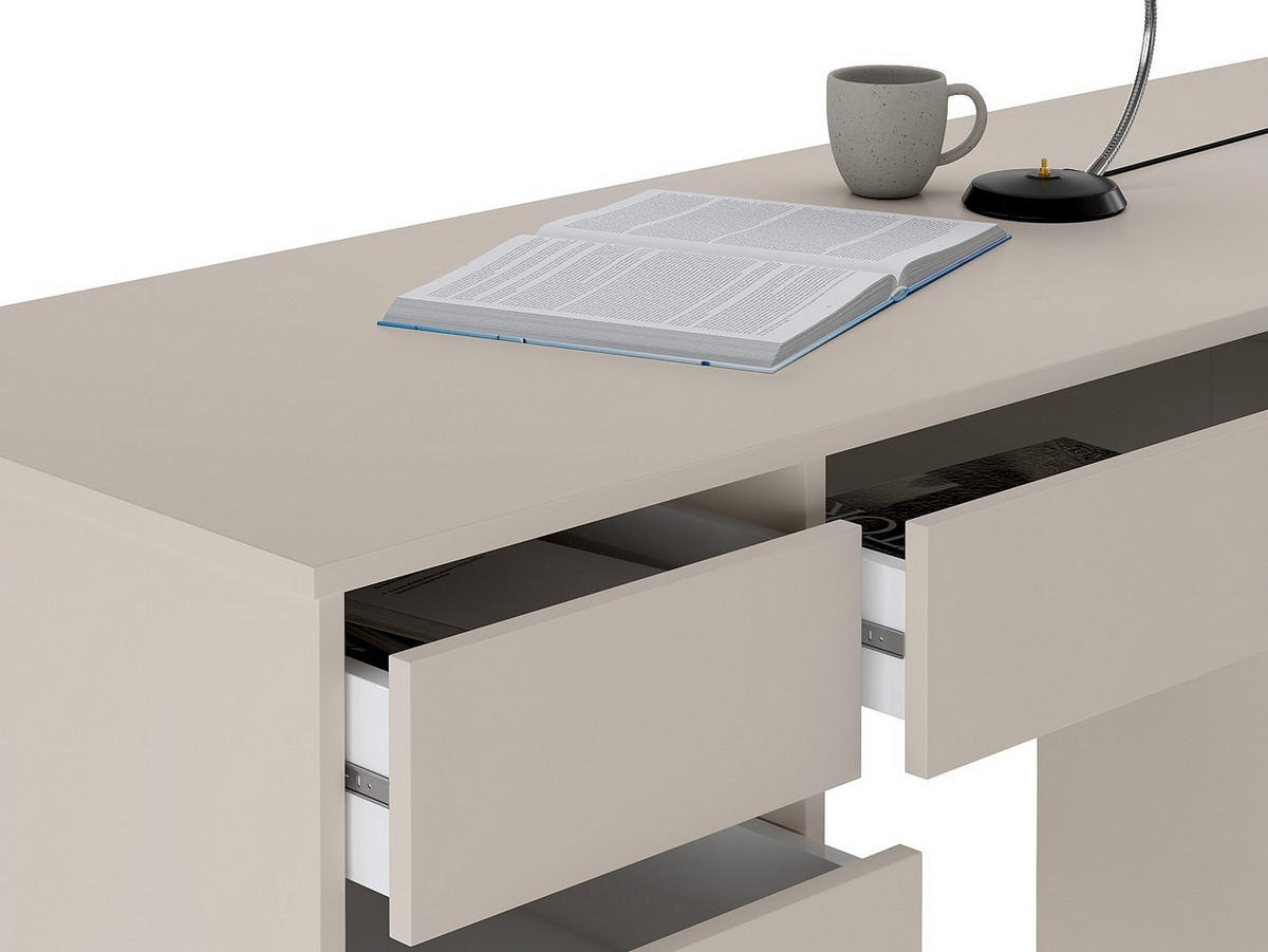 SCHREIBTISCH - 152.3 cm x 53.6 cm - holz - beige Jenemi - Beige, Holz (53.6/152.3/76cm) - Vente-Unique