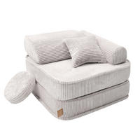 KINDERSESSEL modular 3-in-1 ausklappbar aus Cord in Ecru - Beige, Textil (60/50/50cm) - MeowBaby