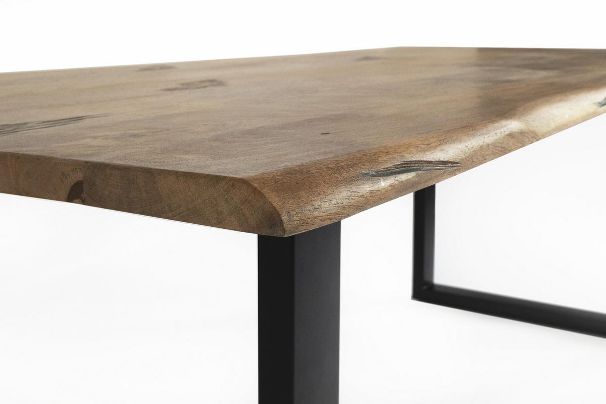 ESSTISCH TIGER - Beige/Schwarz, Holz/Metall (100/200/77cm) - SAM