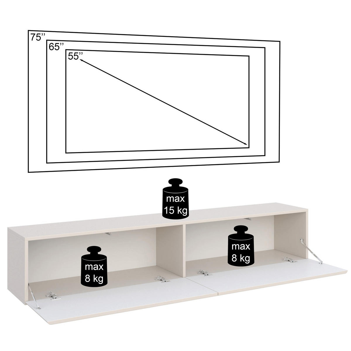 TV-STOLÍK Olio Kašmír 175 cm - kašmírová, kompozitné drevo (175/28.4/31.6cm) - Selsey