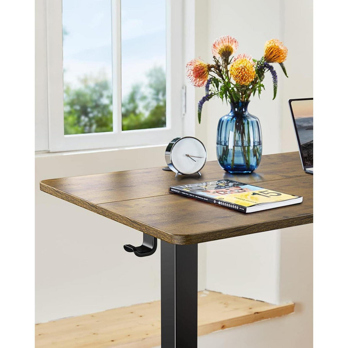 SCHREIBTISCH Höhenverstellbar 100 x 60 cm Vintage Holzoptik - Braun, Holzwerkstoff (100/60/72cm)