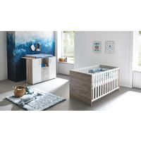BABYZIMMER SET Bente 2-tlg. - Eichefarben/Silberfarben, Holz/Holzwerkstoff (1/1/1cm) - arthur berndt