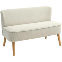 2-SITZER 117/56.5/77 cm Cremeweiß aus Holz mit Polsterung - Creme, Holz (56.5/77/117cm) - OKMYHOME