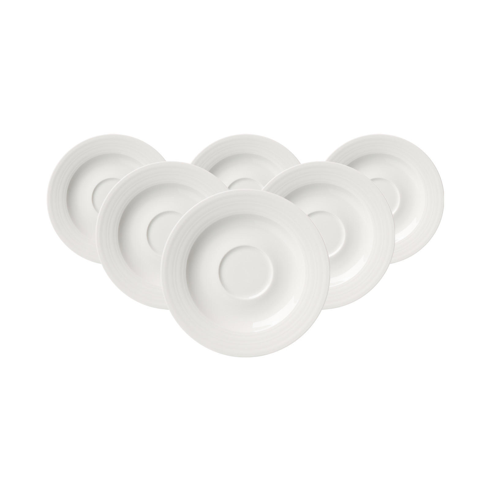 ESPRESSOUNTERTASSEN Levi weiß ø 12,5 cm 6er Set - Weiß, Keramik (12.5cm) - Ritzenhoff Breker