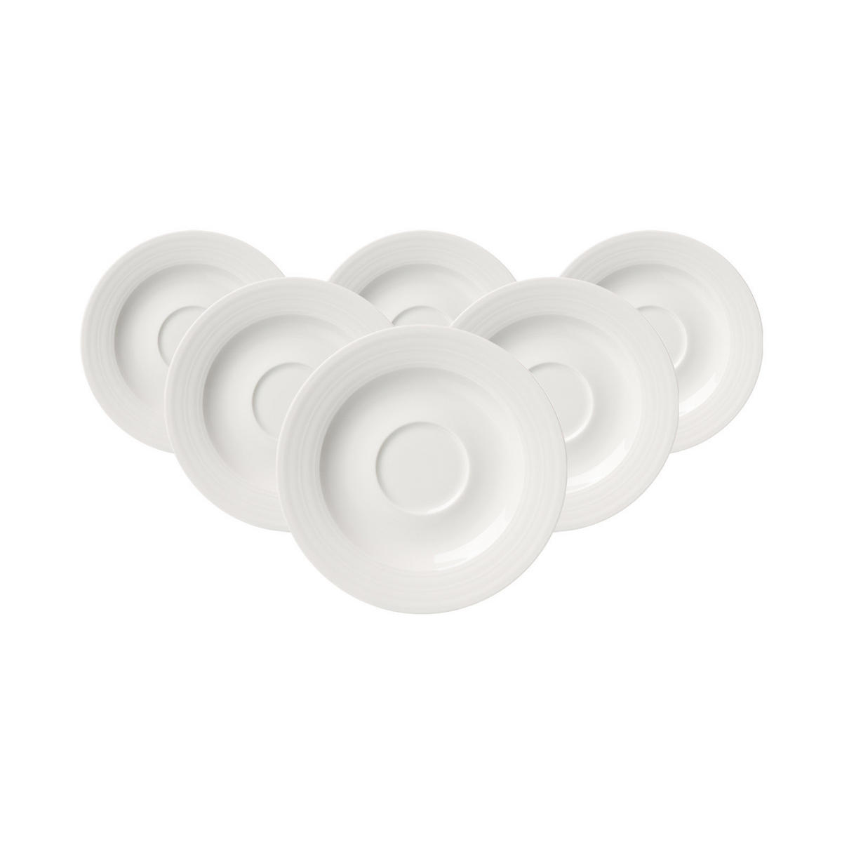 ESPRESSOUNTERTASSEN Levi weiß ø 12,5 cm 6er Set - Weiß, Keramik (12.5cm) - Ritzenhoff Breker