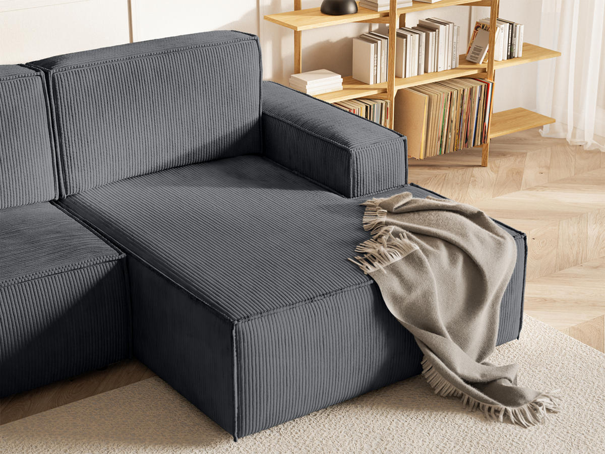 ECKSOFA Kokko mit Schlaffunktion, Anthrazit - Anthrazit, Textil (267/167cm) - Fedve