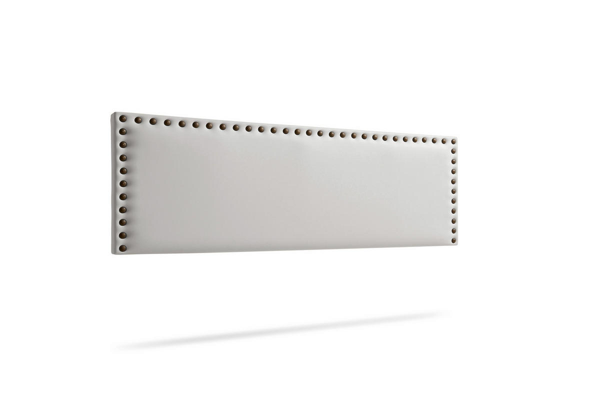 KOPFTEIL gepolstert MODENA Kunstleder 90x55x8 cm - Hellgrau - Moonia - Hellgrau, Holz (90/8/55cm)