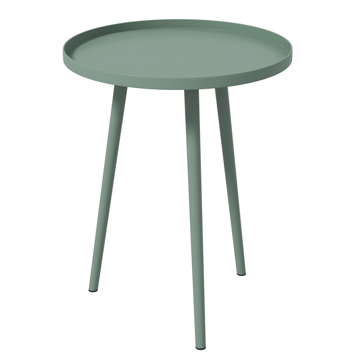 BEISTELLTISCH DE-07265 mit Rand aus Stahl Grün - Grün, Metall (40/40/50cm) - ComfortXL
