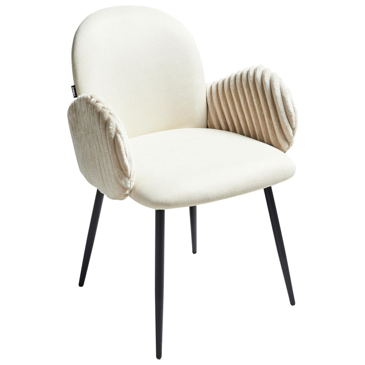 ESSZIMMERSTUHL 2er-Set Hellbeige Amity - Beige/Schwarz, Textil (50/84/56cm) - Beliani