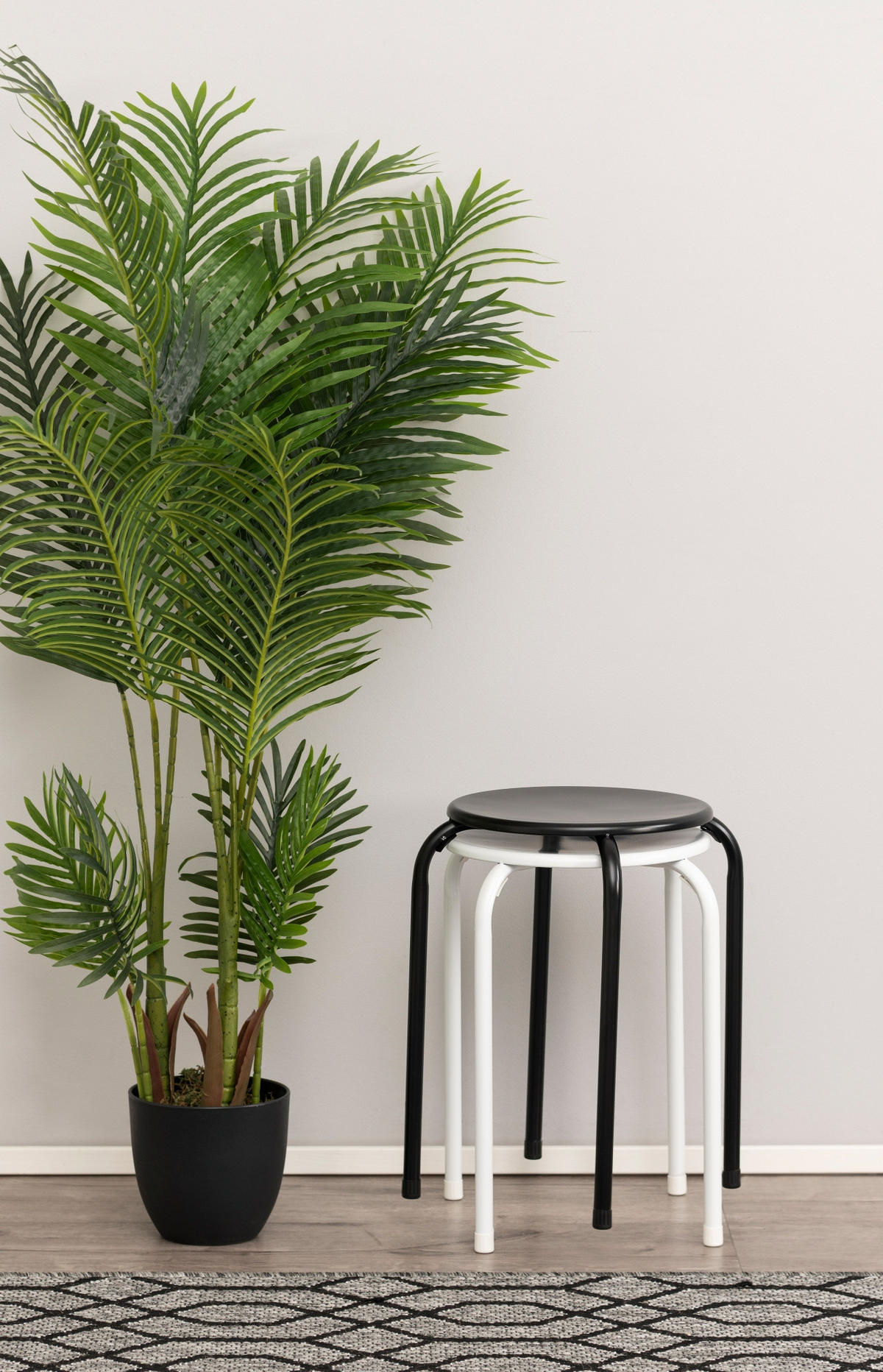 HOCKER Metall Ø 30 cm - Schwarz, Metall (30/44/30cm)