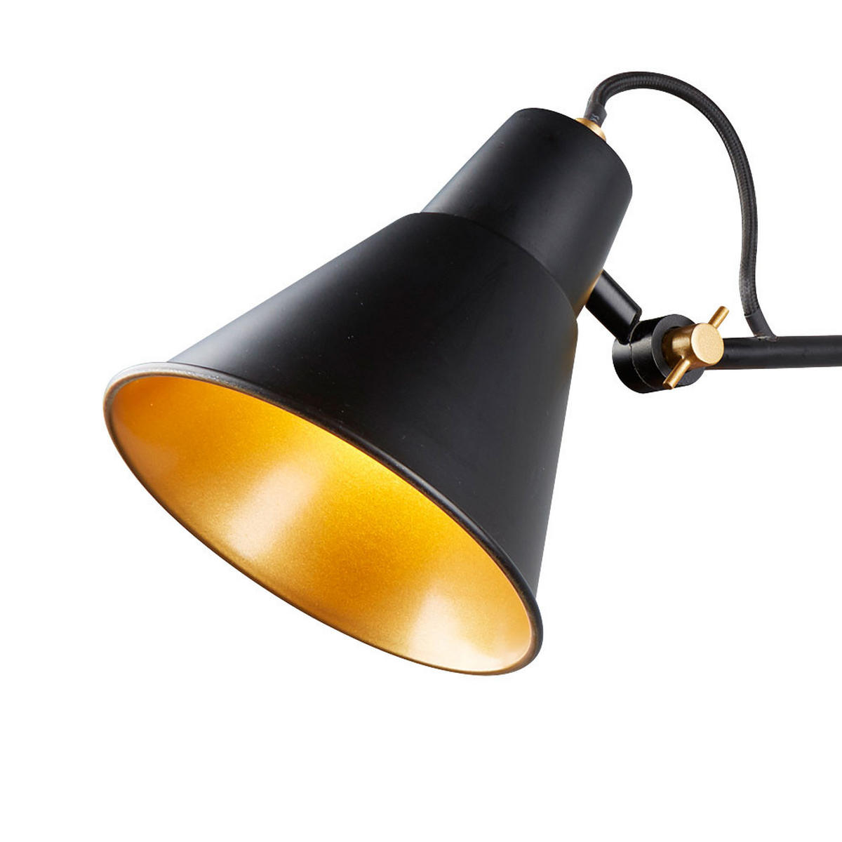 WANDLEUCHTE Stahl Schwarz Gold - Schwarz, Metall (14/70/77cm) - SearchLight