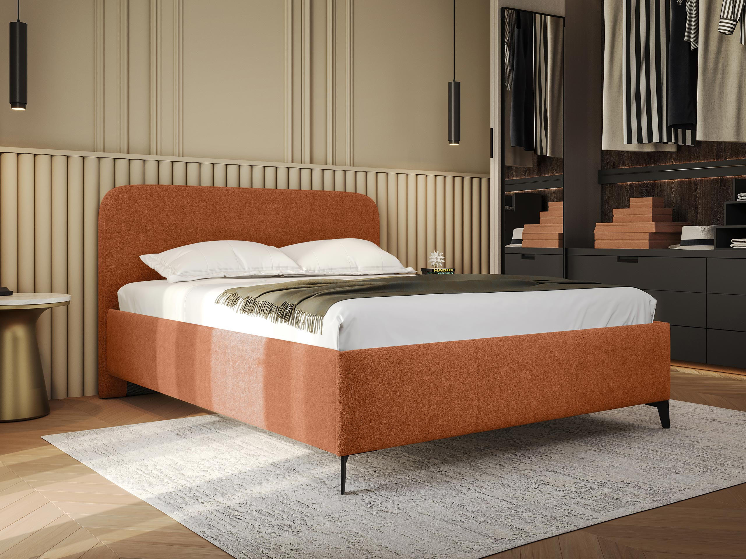 POLSTERBETT Holly - Schwarz/Braun, Holz/Textil (140/200cm) - MIRJAN24