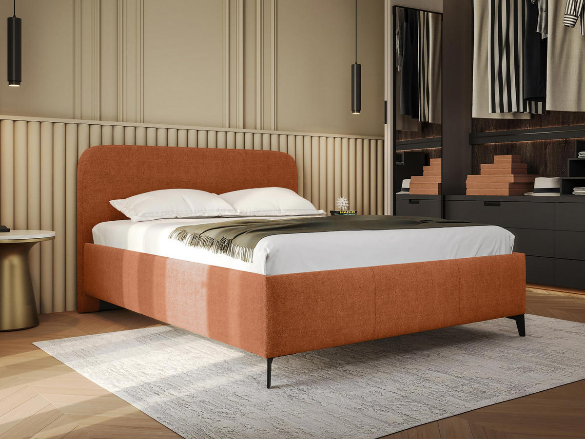 POLSTERBETT Holly - Schwarz/Braun, Holz/Textil (180/200cm) - MIRJAN24