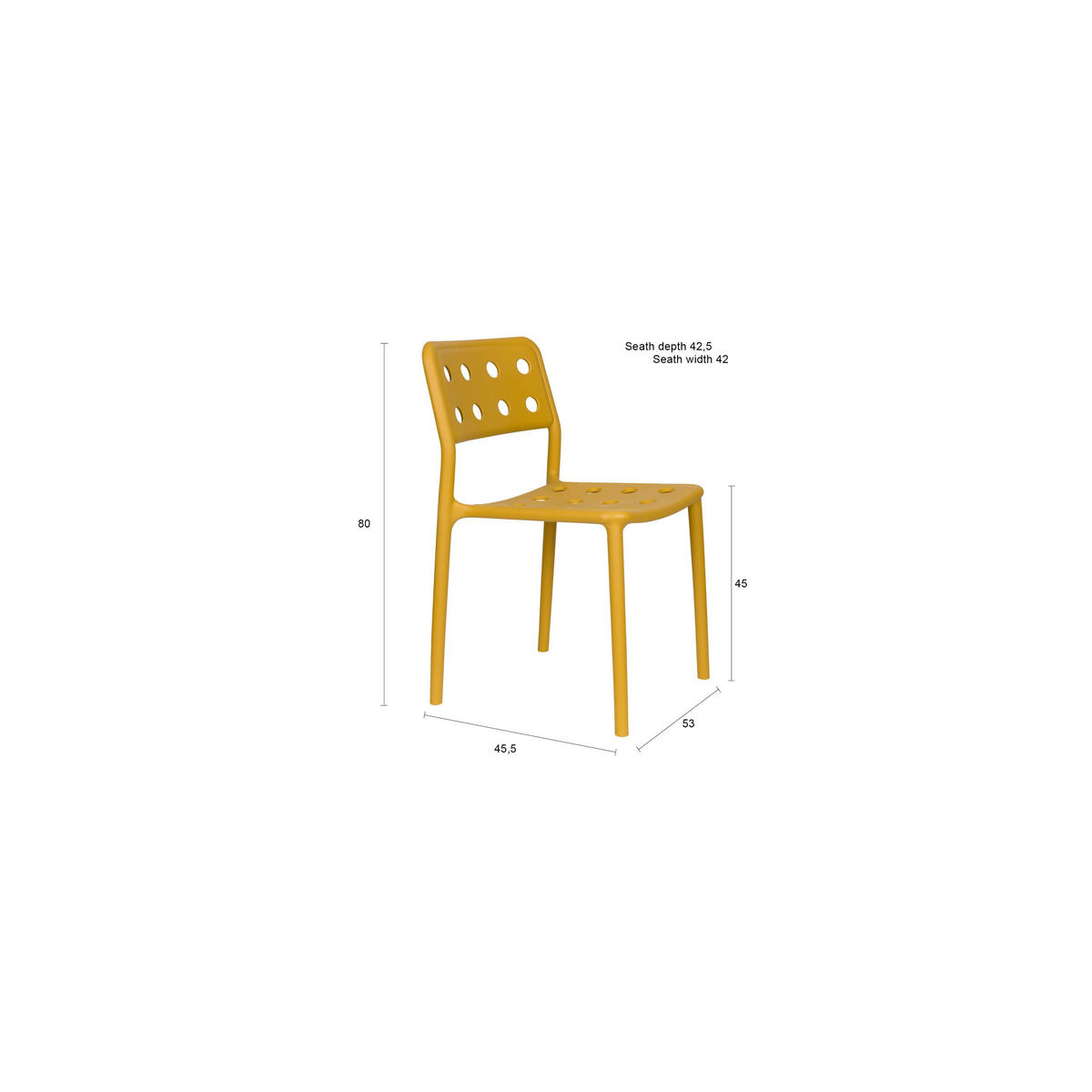 ESSZIMMERSTUHL Serra Gelb - 4 er Set - Gelb, Kunststoff (42/80/53cm) - Housecraft Living