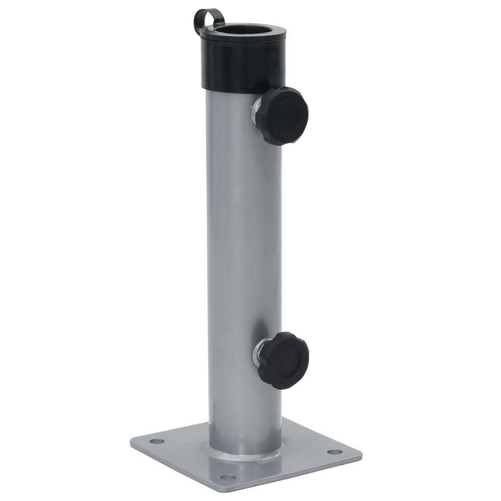 SONNENSCHIRMSTÄNDER Für Ø38/48 Mm Mast Silbern Stahl - Silberfarben, Metall (12.5/12.5cm) - vidaXL