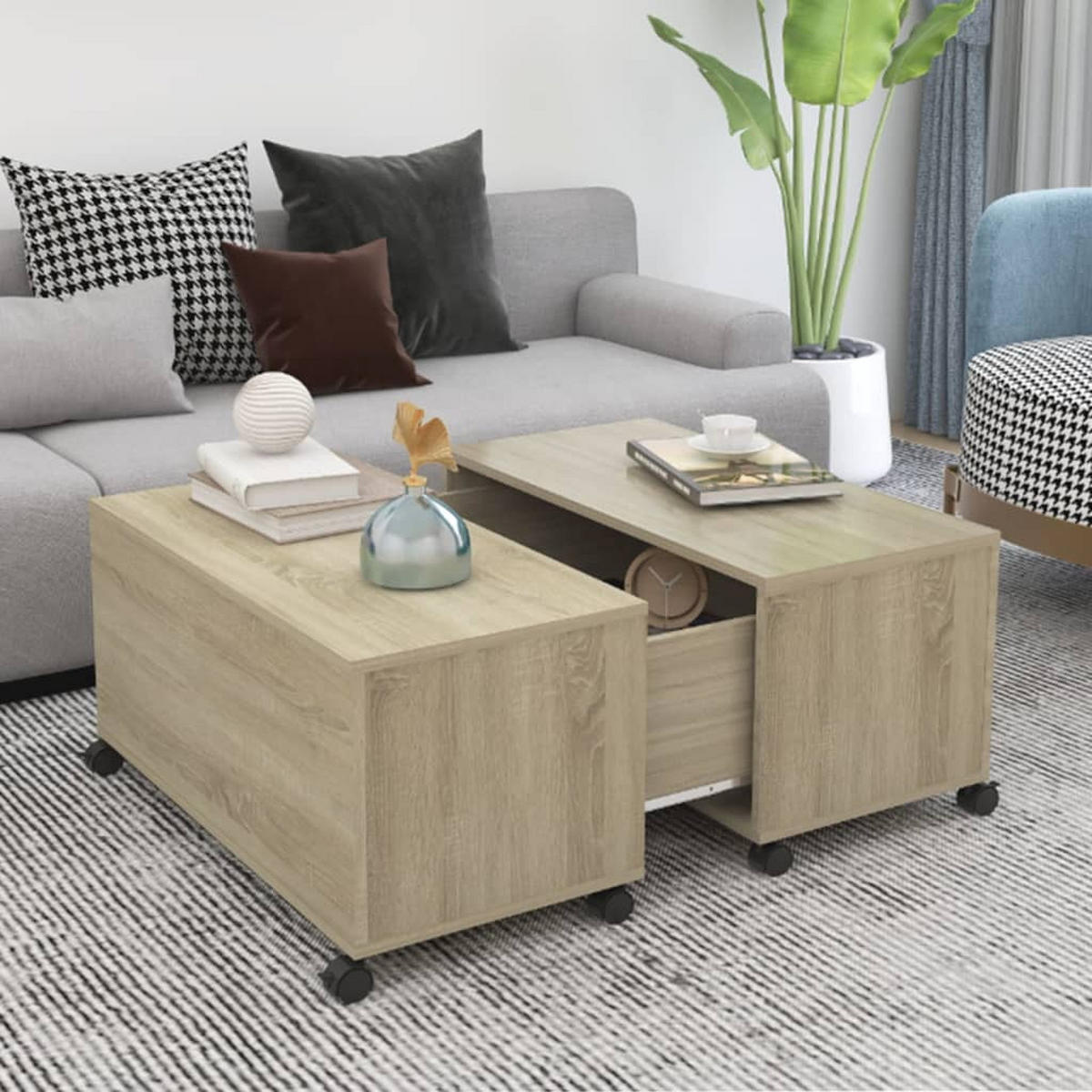 COUCHTISCH Sonoma-Eiche 75x75x38 cm Holzwerkstoff - Braun, Holzwerkstoff (75/75/38cm) - furnicato