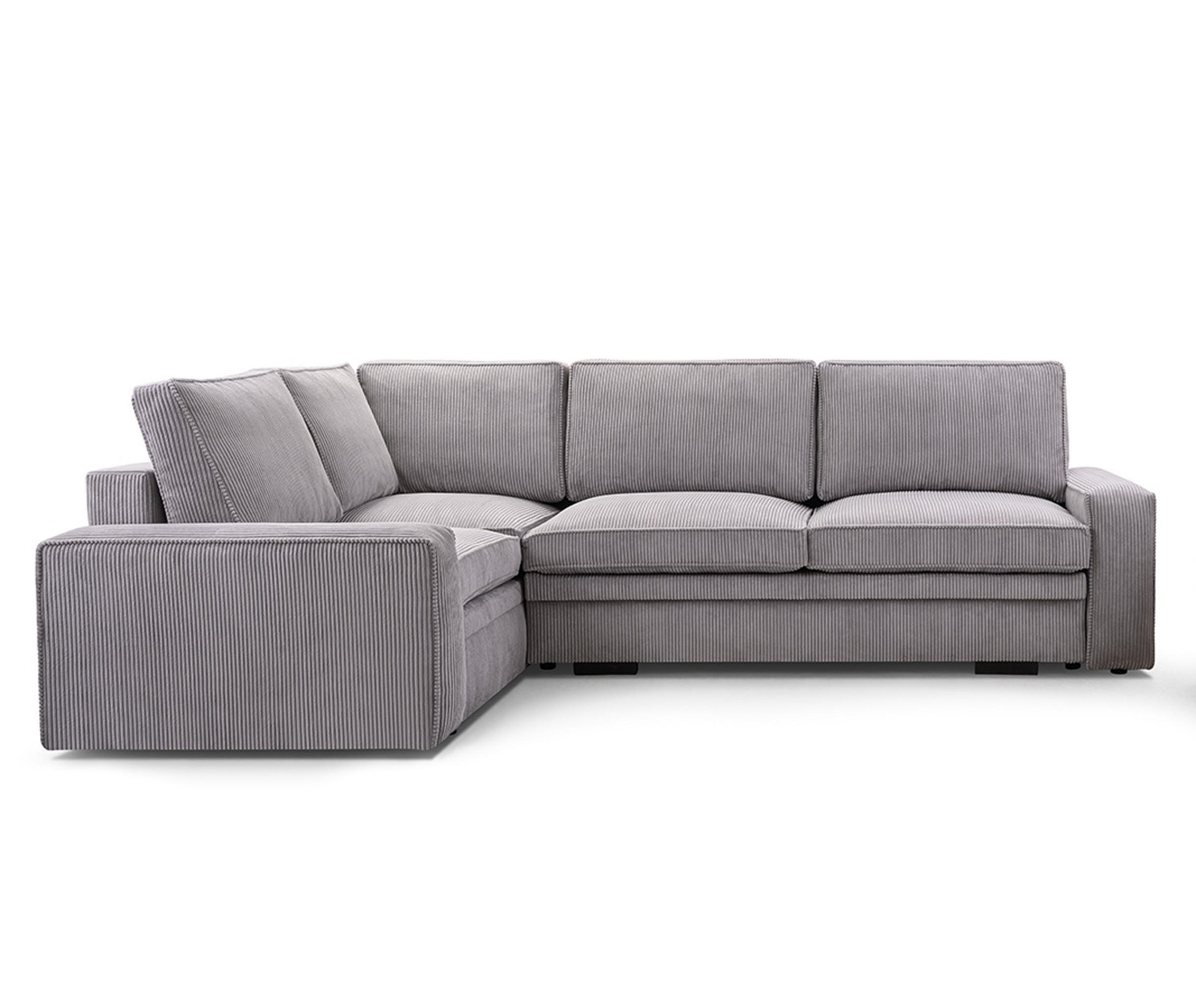 ECKSOFA L Form Treville Grau 296/196/94 cm – Links, mit Bettkasten und Schlaffunktion - Schwarz/Grau, Kunststoff/Textil (196/296cm) - AX Living