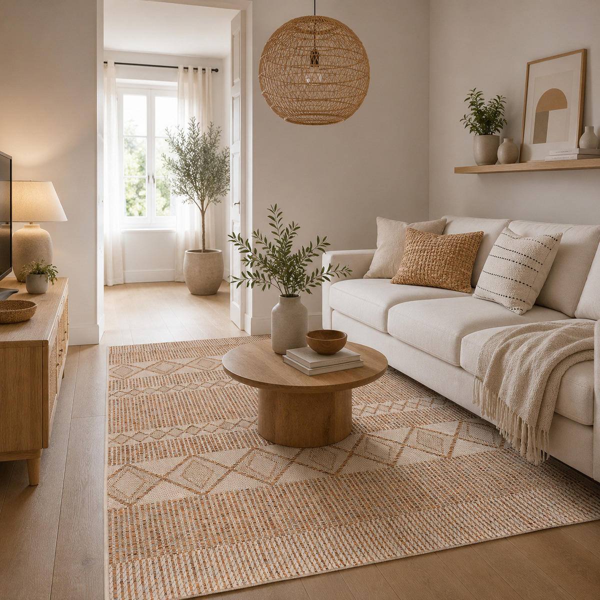 PANAMA IN- UND OUTDOOR TEPPICH - Nussbaumfarben, Textil (80/120cm) - Pergamon