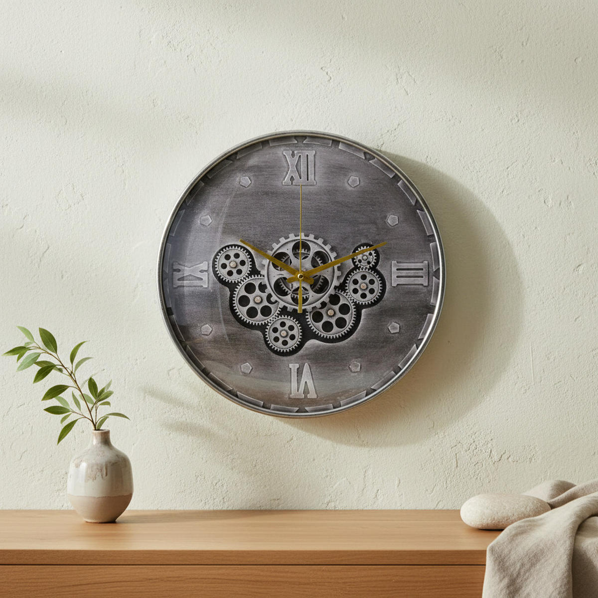 WANDUHR Ramsey Grau 30/4/30 cm Kunstoff - Grau, Kunststoff (30/30/4cm) - Mondex