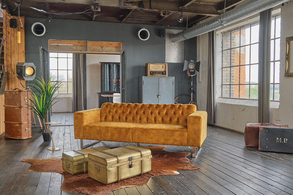 SOFA NILO Gold Velvet - Gelb/Silberfarben, Textil/Metall (220/77/87cm) - KAWOLA