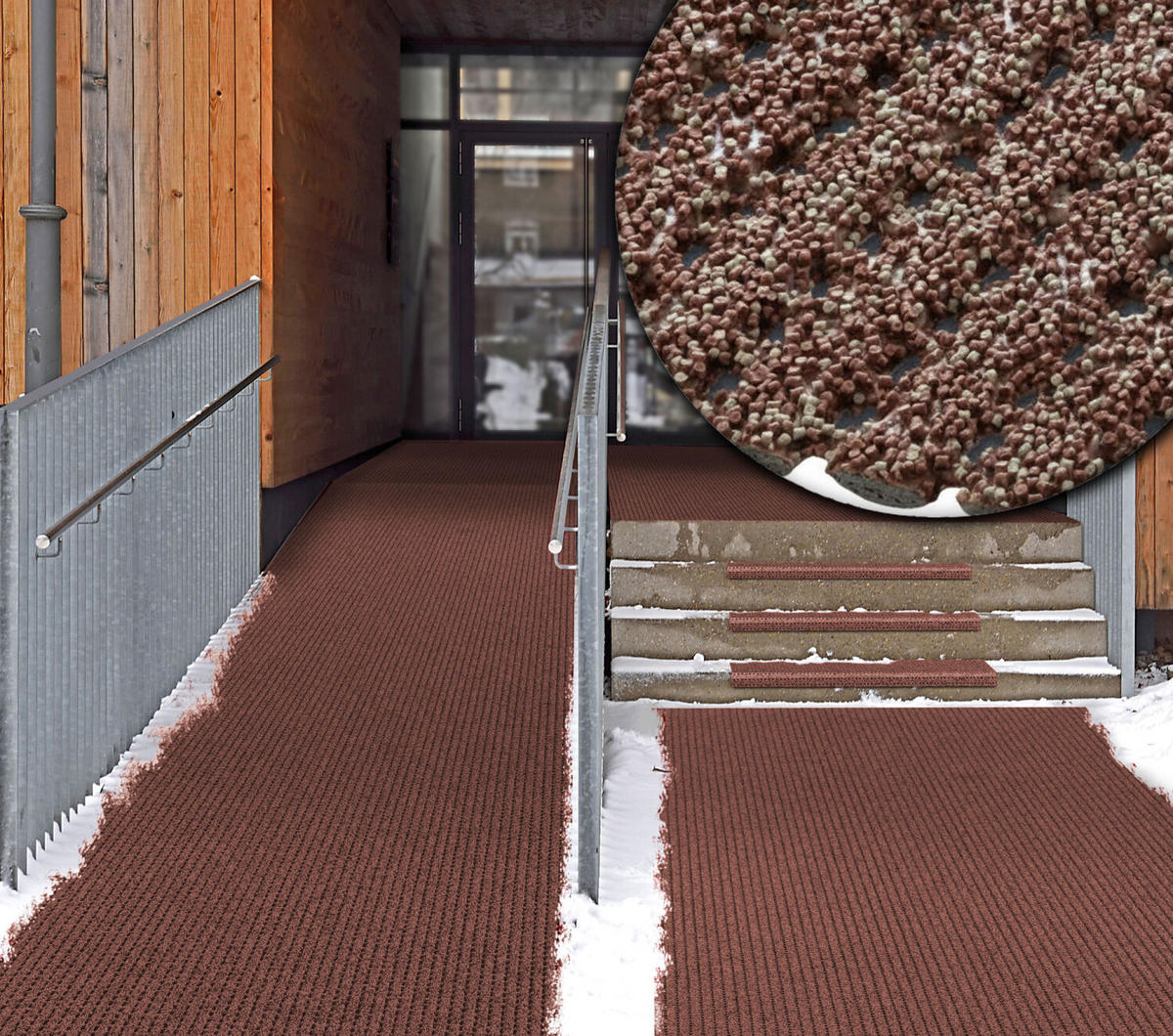SICHERHEITSMATTE SafeStep PRO Terra 1,20 x 14,00 Meter - Terracotta, Kunststoff (120/1400cm) - Melius Vivere