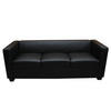3ER SOFA Schwarz - Schwarz, Leder (191/70/75cm) - MCW