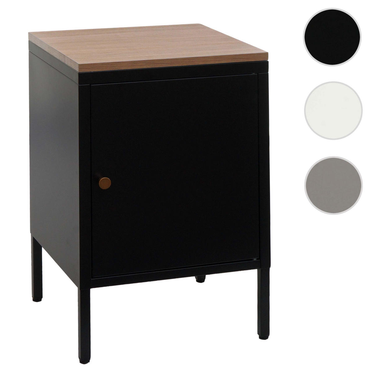 NACHTTISCH Schwarz - Schwarz, Metall (40/63/40cm) - MCW
