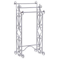 HANDTUCHSTÄNDER Antik Optik grau 45 x 90 cm Chillan - Grau, Metall (27/90/34cm) - Beliani