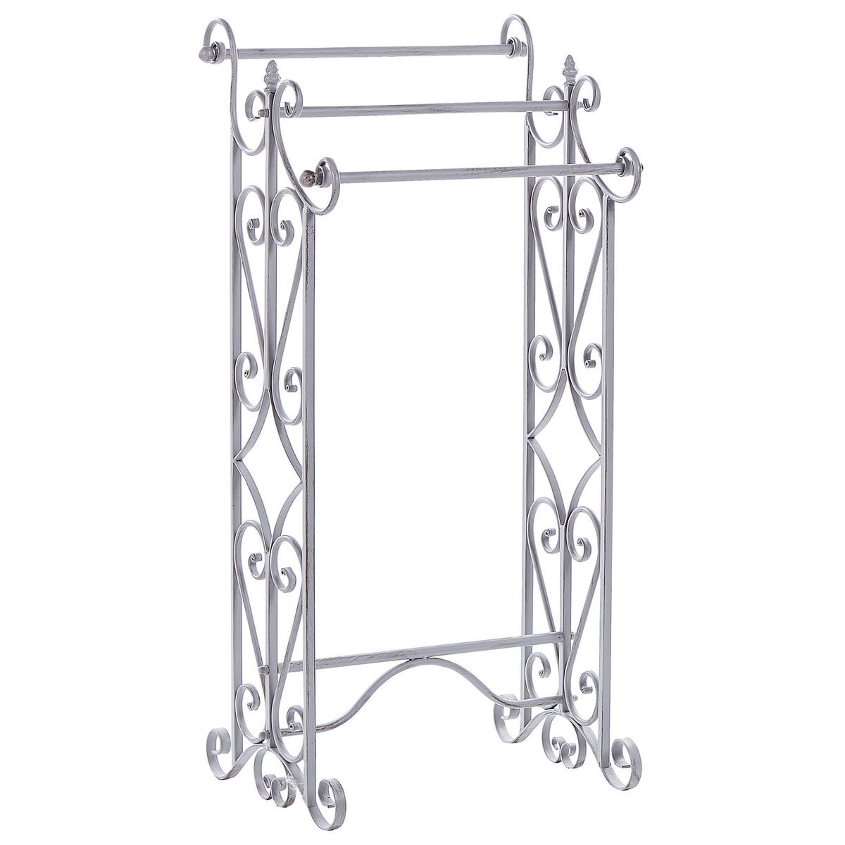 HANDTUCHSTÄNDER Antik Optik grau 45 x 90 cm Chillan - Grau, Metall (27/90/34cm) - Beliani
