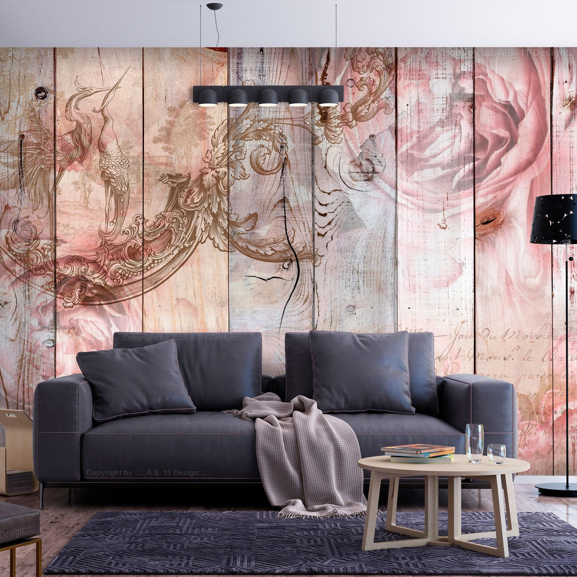 VLIESTAPETE Grau 200/140 cm - Pink/Grau, Textil (200/1cm) - KUNSTLOFT