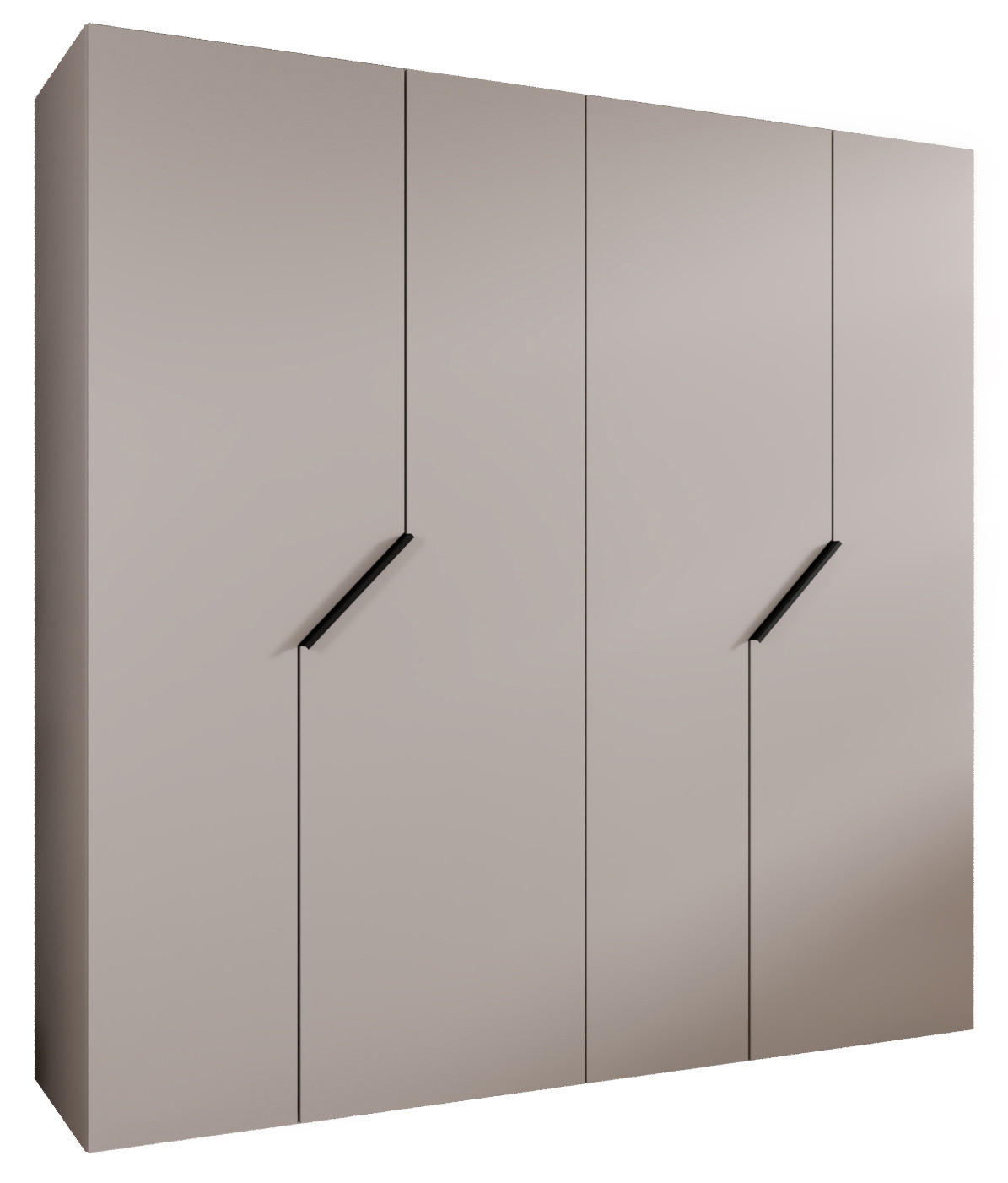 DREHTÜRENSCHRANK 202/200/52 4-türig - Beige/Schwarz, Holz/Metall (200/202/52cm) - Abiks Möbel