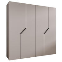 DREHTÜRENSCHRANK 202/200/52 4-türig - Beige/Schwarz, Holz/Metall (200/202/52cm) - Abiks Möbel