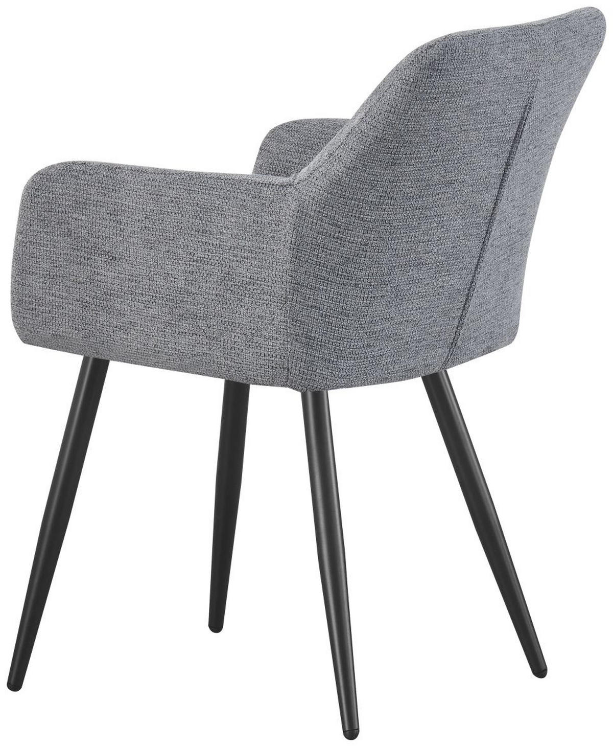 ARMLEHNENSTUHL Bella anthrazit 2er Set - Anthrazit/Schwarz, Textil/Metall (55/82/62cm) - Xonox