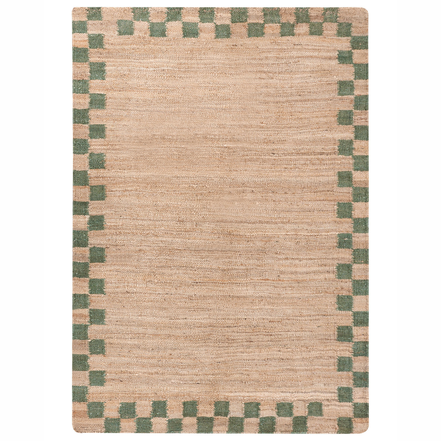 TEPPICH Beige/Grün 160/230 cm Jute Beed - Beige, Textil (160/230cm) - Beliani