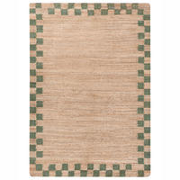 KOBEREC Béžový/Zelený 160/230 cm Juta Beed - béžová, textil (160/230cm) - Beliani