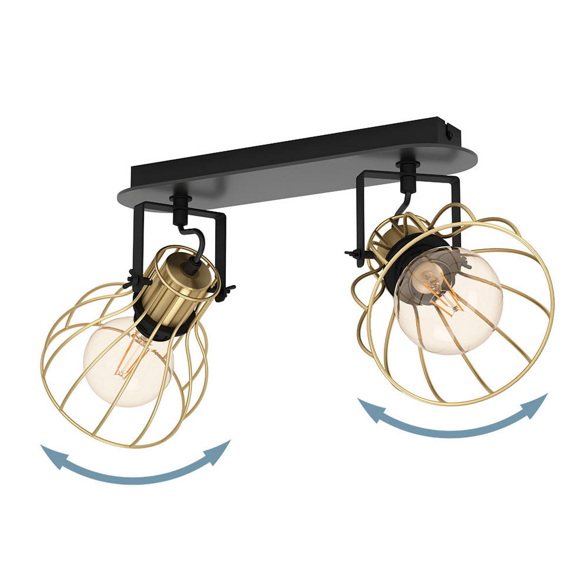 DECKENLEUCHTE Metallgeflecht Schwarz Holz - Schwarz, Holz (48/28/26cm)