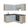 ECKKÜCHE Fame-Line Hellblau-grau/Goldkraft Eiche 160 x 190 cm AP Anthrazit - Honigeiche/Blaugrau, Holzwerkstoff (190/81.6/60cm) - Vicco
