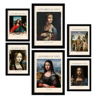 POSTER Set Mit 6 Da Vinci Größe A3 & A4 Rahmenlos - Klar, Papier (29.7/1cm) - Nacnic